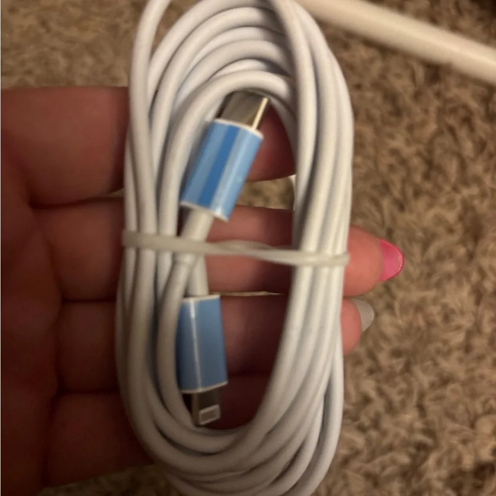 White and Blue Charging Cable